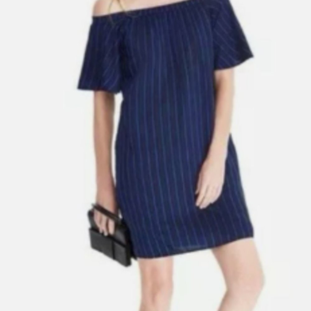 Banana Republic off the shoulder striped dress